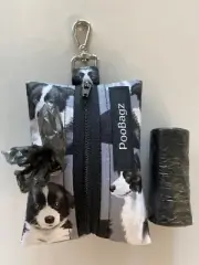 Border Collie Dog Poo Bag Dispenser - Handmade