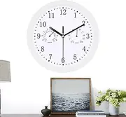 Outdoor Clocks,Household Decor Alarm | Silent Round Decorative Wall Clock with Hygrometer for Bathroom, Deck, Porch, Pool