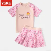 在飛比找蝦皮商城精選優惠-YUKE 兒童泳衣女童2023新款時尚公主裙式卡通可愛女孩學