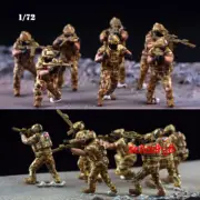1/72 Scale US Navy Seals Team 7PCS Soldiers Desert Color Painting Resin Model