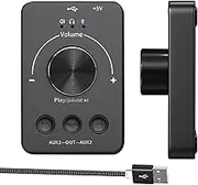 Multimedia Control Knob, Corner Processing, Computer Sound Controller, USB Volume Adjustment Knob, Ideal for Home, School, Work Areas and Internet Cafes (Dark)