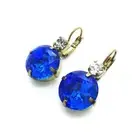 Mariana Earrings Special Large Blue & Clear Swarovski Crystals Magnolia Coll.