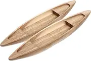 Mobestech 2pcs Wooden Boat Models for Fish Tank Floating Decor Nautical Themed Home Ornaments Rustic Wood Craft Mini Sailboat for Living Bedroom Office Decor