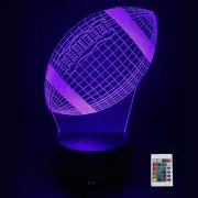 3D Football Night Light, Sports Illusion Table Lamp with 16 Colors Remote Con...
