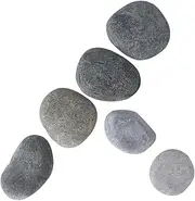 Toyvian 6PCS Hand Painted Drawing Stones DIY Creative Pebbles Mixed Colors for Art Projects for Garden Decoration and Activities