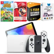 Nintendo Switch White OLED + Animal Crossing New Horizons + $20 eShop Gift Card