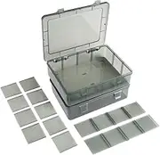 Vidifor 2 Pack Plastic Storage Organizer Box, Storage Container, Jewelry Organizer, Parts Storage Box with Dividers for Crafts, Beads, Buttons, Ornaments, Metal Parts, and More (12 Grids 2 Pack)