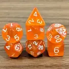 DND Dice Set Solar Flare Orange Plastic Game Die 7pcs TTRPG Dungeons Dragons