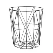 Boxsweden Toska Metal Wire 39x43cm Toys/Cushions Storage Basket/Holder Black