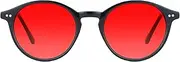 TIJN Blue Light Glasses for Women Round Frame Computer Glasses Pink Lens Gradient Glasses