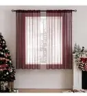 MIULEE 2 Panels Solid Color Sheer Window Curtains new wine red