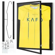 VEVOR Jersey Display Frame Case, 610 x 812 x 40 mm, Large Lockable Sport Jersey Shadow Box with 98% UV Protection PC Glass and Hangers, for Baseball B