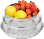 Durable Micro-Perforated Colander Set - Stainless Steel for Effortless Food Prep