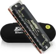 EASTTOP 10Hole Diatonic Blues Harmonica 20tones Black Professional Harmonica New