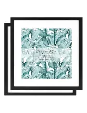 [Cooper & Co] Premium Paradise Photo Frames 40x40cm Matt to 30x30cm Set Of 2 in Black