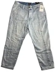 Prps Astro Women's Pleated Jeans Chino Style Light Blue Baggy Pant Size 30