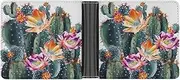 [RTSEBVN] Slim Credit Card Holder Personalized Leather Black And White Money Clip Gifts Wallet For Men Women, Blooming Green, One size, Modern