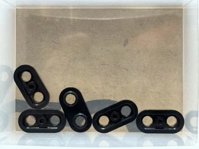 LEGO Parts - Black Plate, Round 1 x 2 with Open Studs - No 35480 - QTY 5