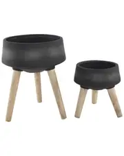 Flora Bunda 15in & 11.5in Fiberglass Pot On Legs, Set of 2