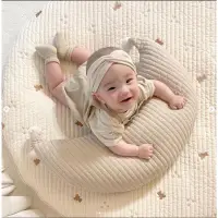 在飛比找蝦皮商城精選優惠-嬰兒枕韓國ins純棉毛球月亮抱枕靠墊寶寶兒童枕頭可拆洗哺乳枕