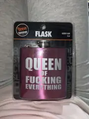“Queen If F*****G Everything” 6 Oz. Spencer’s Flask Pink NEW