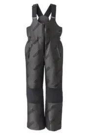 $590 - Mackage Kids' Myron Logo Jacquard Ski Bib in Carbon Size 12