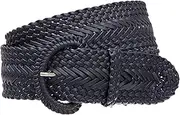 [beltiscool] 2 Inch Wide Hand Made Soft Metallic Woven Braided Round Belt