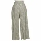 EILEEN FISHER Natural Black Chainette Print Organic Cotton Wide Cropped Pants PM