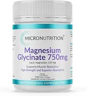 Magnesium Glycinate 750mg (120 Capsules) High Strength High Absorption - Muscle, Bone & Heart Health, Non-GMO, Gluten Free - 150mg Elemental Magnesium Supplement (120 Caps)