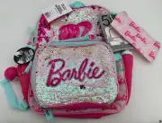 Mattel Barbie Sequin Backpack 5 Piece Set-Backpack, Lunch Bag, Gadget Case, Ball