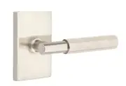 Emtek Select Privacy, Rectangular Rosette, T-Bar Stem, Faceted Handle US15 LH