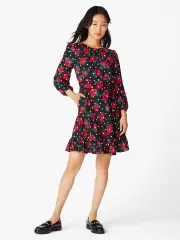 Rose Dot Toss Shift Dress