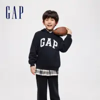 在飛比找momo購物網優惠-【GAP】男童裝 Logo帽T-黑色(400075)