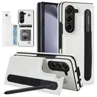 Folio Leather Kickstand Wallet Case w/ Pen Holder fr Samsung Galaxy Z Fold 5/4/3