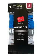 Hanes Long Leg Boxer Briefs Men Small 28-30" Comfort Flex Fit Cotton Modal Wicks