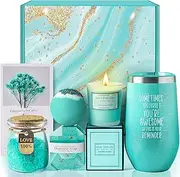 Gifts for Women, Mom, Wife, Girlfriend, Sister, Her - Happy Birthday, Christmas, Valentine's Day, Mothers Day Gifts - Gardenia Inspirational Self-Care Spa Gift Basket Set