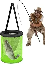 MLqkpwy Crab Basket - Foldable Net for Live Caught - Portable Floating Mesh Basket Net for Crayfish Catfish Lures Storage Clamming Crabbing Fly Fishing