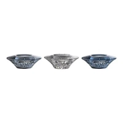 Waterford Lismore Set 3 Topaz Ombre Mix Crystal Votive Candle Holders NIB