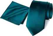 [Spring Notion] Men's Solid Color Satin Microfiber Tie and Hankerchief Set