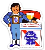 PBR Pabst Blue Ribbon Custom MAGNET beer fridge P.B.R. toolbox magnet Bullfight