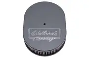 Edelbrock Air Cleaner Assembly Victor Series Oval Aluminium Black Logo 3.75 in. Overall Height Each EB42203