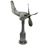 Salvaged Nautical White Vane Anemometer - Aluminum and Fiberglass