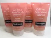 NEUTROGENA OIL-FREE ACNE WASH PINK GRAPEFRUIT FOAMING SCRUB 4.2 OZ - LOT OF 4