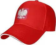 [Generic] Poland Hat Coat of arms of Poland Emblem Baseball Cap for Polish Decoration Trucker Hat