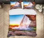 3D Waterfall Sun NAO1861 Bed Pillowcases Quilt Duvet Cover Set Queen King Fay