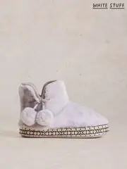 White Stuff Grey Faux Fur Bootie Slippers (AW0815) | $81