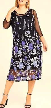 TS TAKING SHAPE plus sz M/ 20 Fleur Embroidered Cocktail Dress event NWT rrp$250