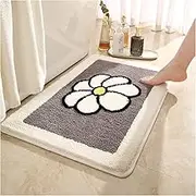 Non Slip Bath Mat Japanese Cartoon Flower Bath Mat Comfortable and Soft Microfiber Bathroom Rug Absorbent Non-Slip Shower Room Doormat Bath Carpet Non Slip Mat (Color : 50x80cm, Size : Gray)