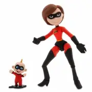 Disney Authentic Mrs. Incredible & Jack Jack Figure Set Pixar Toybox 5" H NIB