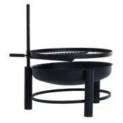 Glow Carolina Fire Pit with BBQ Plancha Grill in Black GLOW2503